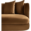 Bowery Hill Contemporary Solid Wood Frame Saddle Durable Velvet Sofa