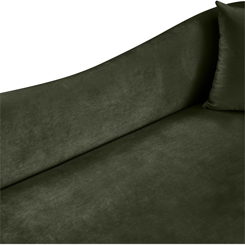 Bowery Hill Contemporary Rich Curves Green Durable Velvet Sofa