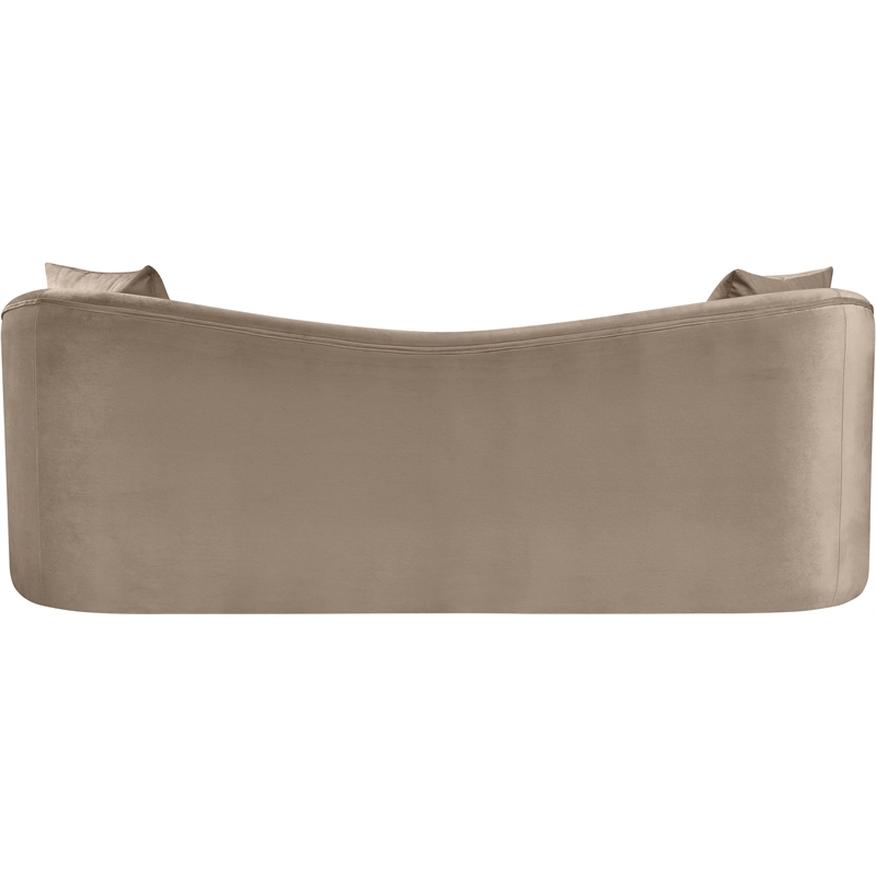 Bowery Hill Velvet Taupe Sofa Rectangular Contemporary 91