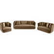 Bowery Hill Contemporary Solid Wood Frame Beige Durable Velvet Sofa