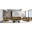 Bowery Hill Contemporary Solid Wood Frame Beige Durable Velvet Sofa