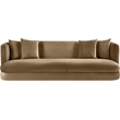 Bowery Hill Contemporary Solid Wood Frame Beige Durable Velvet Sofa