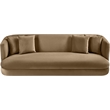 Bowery Hill Contemporary Solid Wood Frame Beige Durable Velvet Sofa