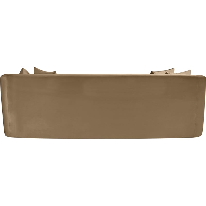 Bowery Hill Contemporary Solid Wood Frame Beige Durable Velvet Sofa