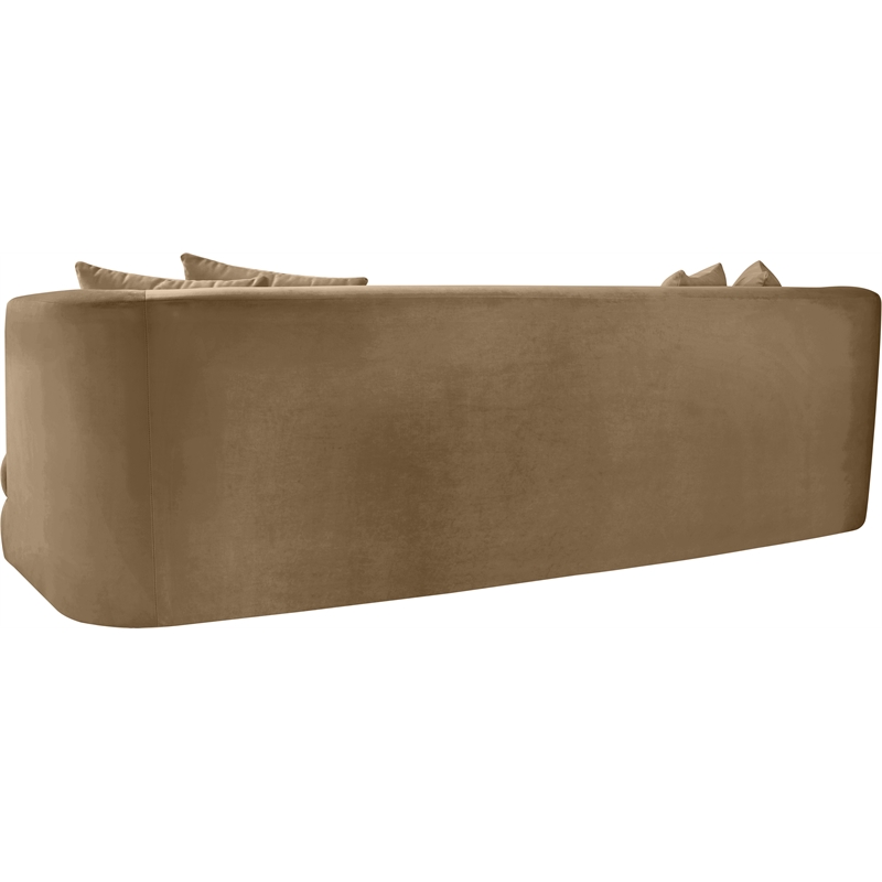 Bowery Hill Contemporary Solid Wood Frame Beige Durable Velvet Sofa
