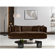 Bowery Hill Contemporary Solid Wood Frame Brown Durable Velvet Sofa