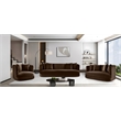 Bowery Hill Contemporary Solid Wood Frame Brown Durable Velvet Sofa