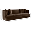 Bowery Hill Contemporary Solid Wood Frame Brown Durable Velvet Sofa