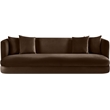 Bowery Hill Contemporary Solid Wood Frame Brown Durable Velvet Sofa