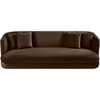 Bowery Hill Contemporary Solid Wood Frame Brown Durable Velvet Sofa