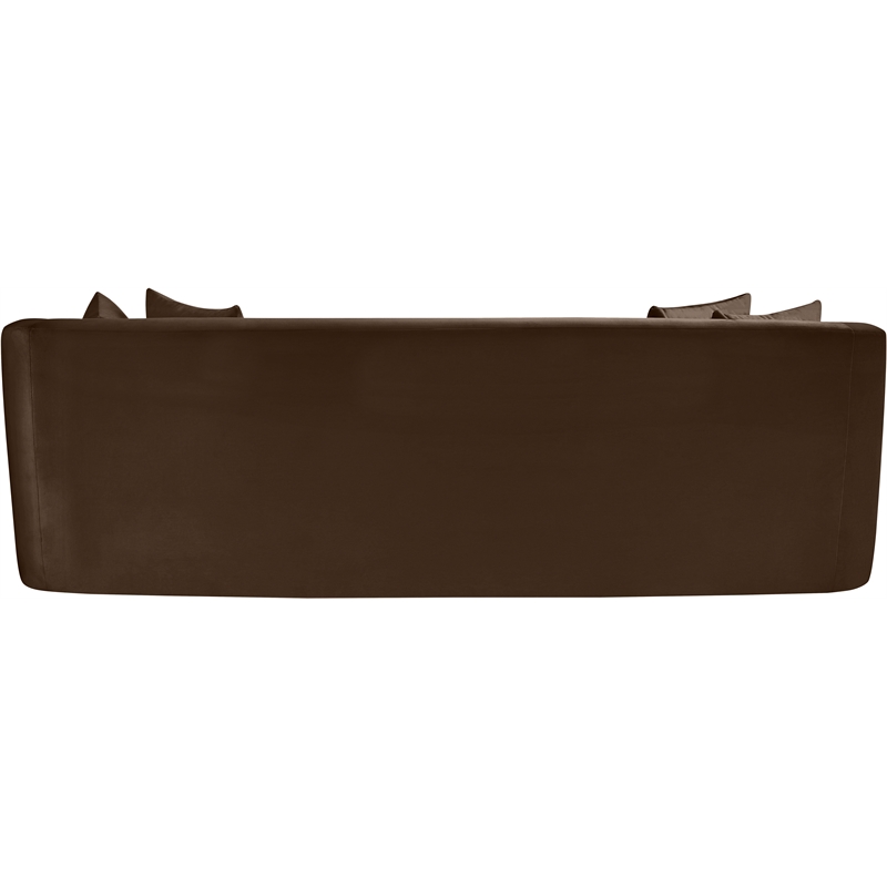 Bowery Hill Contemporary Solid Wood Frame Brown Durable Velvet Sofa