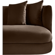 Bowery Hill Contemporary Solid Wood Frame Brown Durable Velvet Sofa