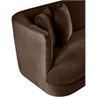 Bowery Hill Contemporary Solid Wood Frame Brown Durable Velvet Sofa