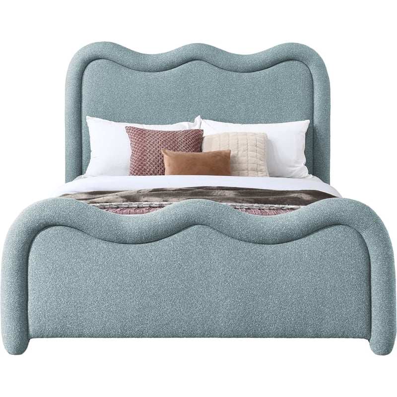 Bowery Hill Contemporary Soft Blue Chenille Durable Fabric Full Bed