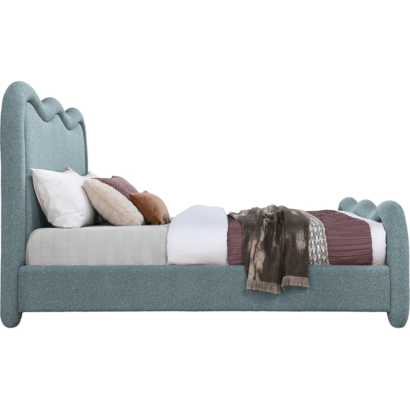 Bowery Hill Contemporary Soft Blue Chenille Durable Fabric Full Bed