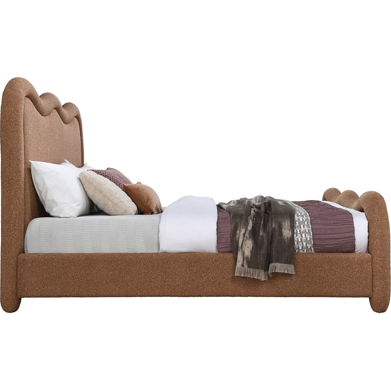 Bowery Hill Contemporary Soft Cognac Chenille Fabric Full Bed
