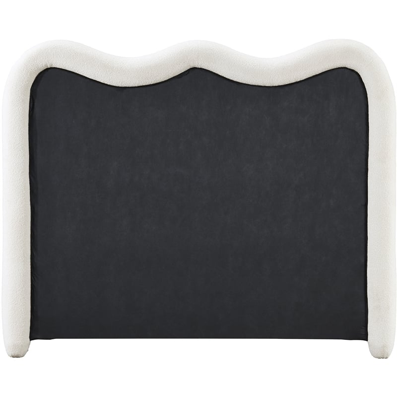 Bowery Hill Contemporary Soft Cream Chenille Fabric Queen Bed