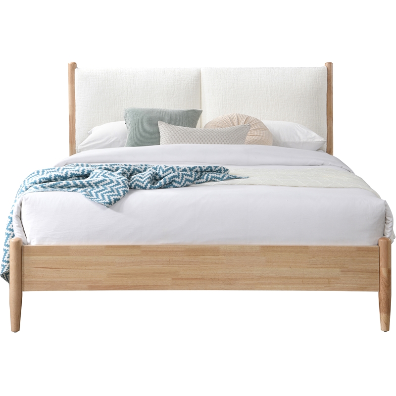 Bowery Hill Contemporary Soft Cream Polyester Fabric Full Bed