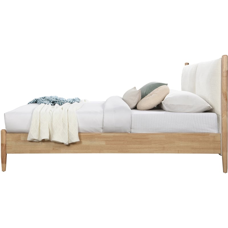 Bowery Hill Contemporary Soft Cream Polyester Fabric Full Bed