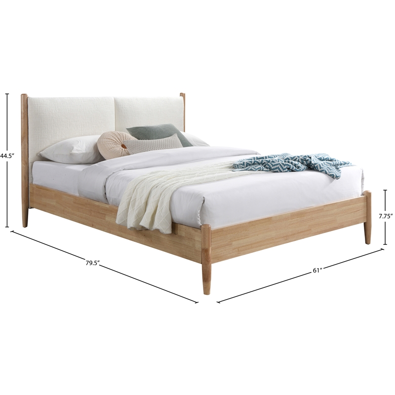 Bowery Hill Contemporary Soft Cream Polyester Fabric Full Bed