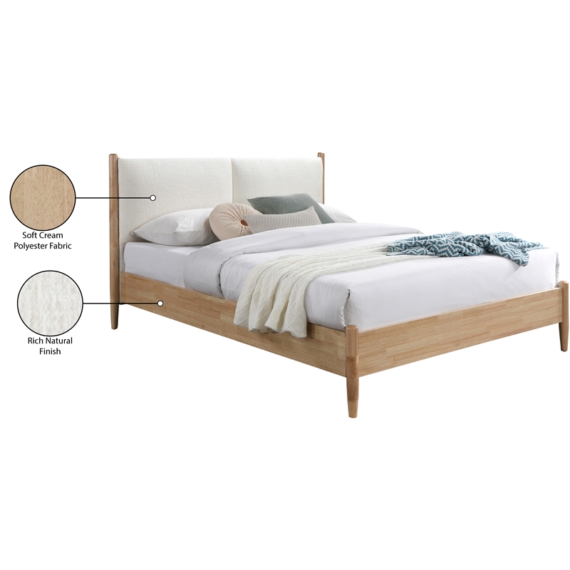 Bowery Hill Contemporary Soft Cream Polyester Fabric Full Bed