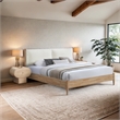 Bowery Hill Contemporary Soft Cream Polyester Fabric King Bed
