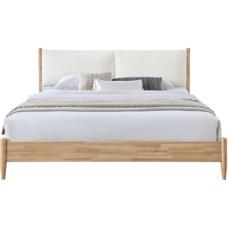 Bowery Hill Contemporary Soft Cream Polyester Fabric King Bed