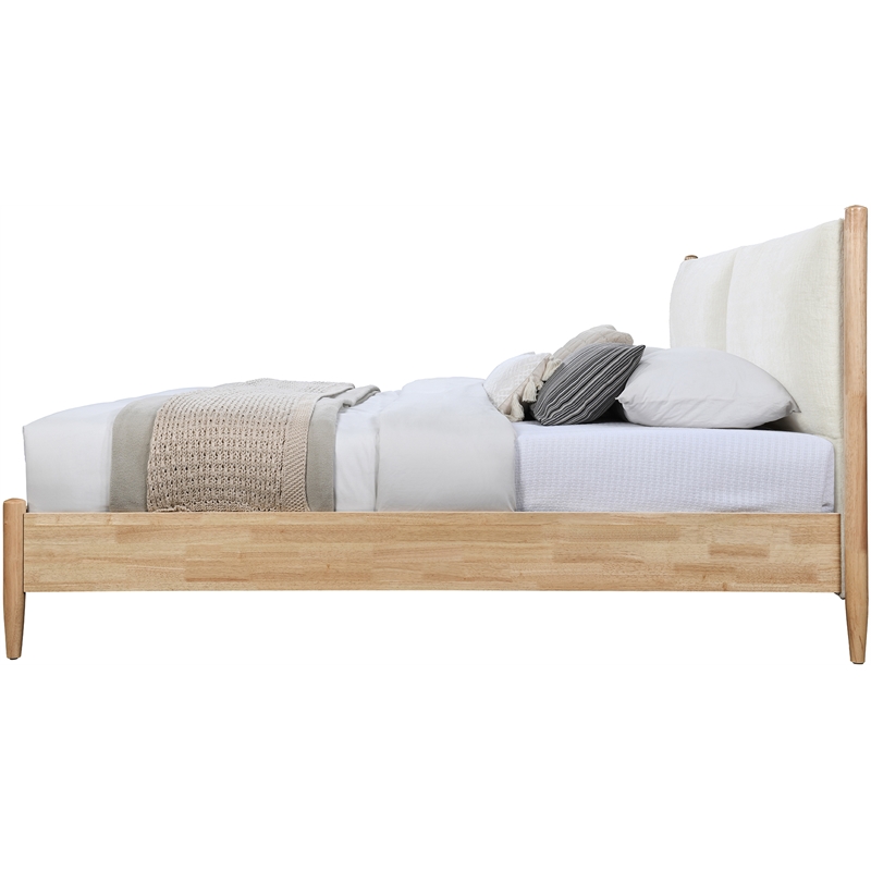 Bowery Hill Contemporary Soft Cream Polyester Fabric King Bed