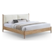 Bowery Hill Contemporary Soft Cream Polyester Fabric King Bed