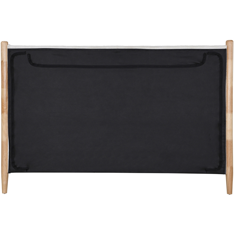 Bowery Hill Contemporary Soft Cream Polyester Fabric Queen Bed