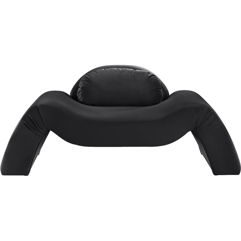 Bowery Hill Contemporary Solid Wood Inner Frame Black Durable Velvet Chair