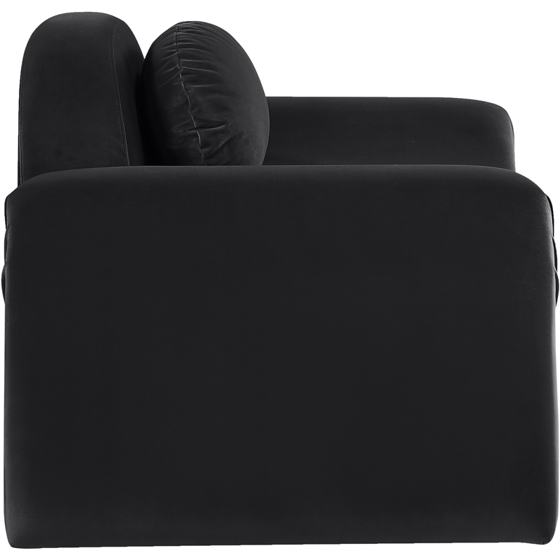 Bowery Hill Contemporary Solid Wood Inner Frame Black Durable Velvet Chair