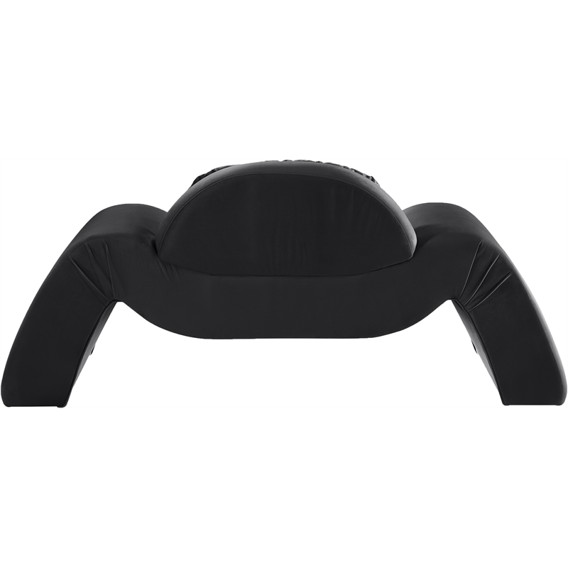 Bowery Hill Contemporary Solid Wood Inner Frame Black Durable Velvet Chair