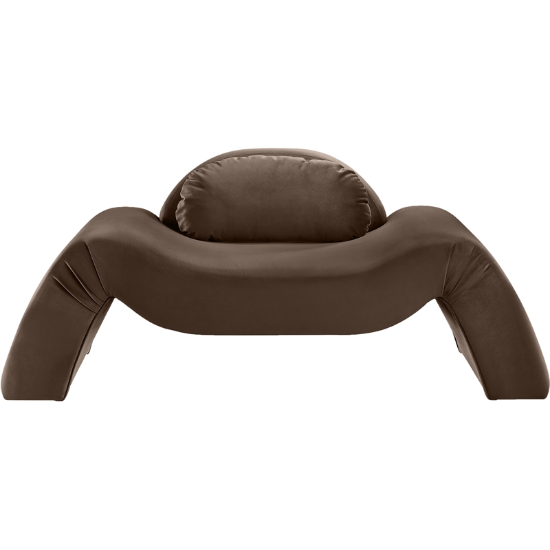 Bowery Hill Contemporary Solid Wood Inner Frame Brown Durable Velvet Chair
