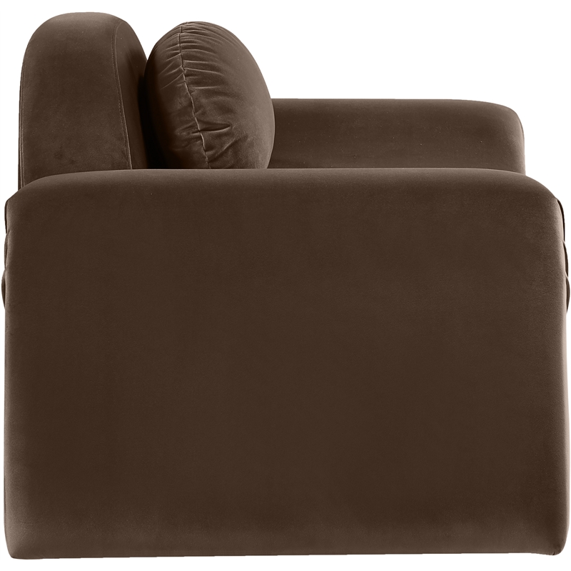 Bowery Hill Contemporary Solid Wood Inner Frame Brown Durable Velvet Chair