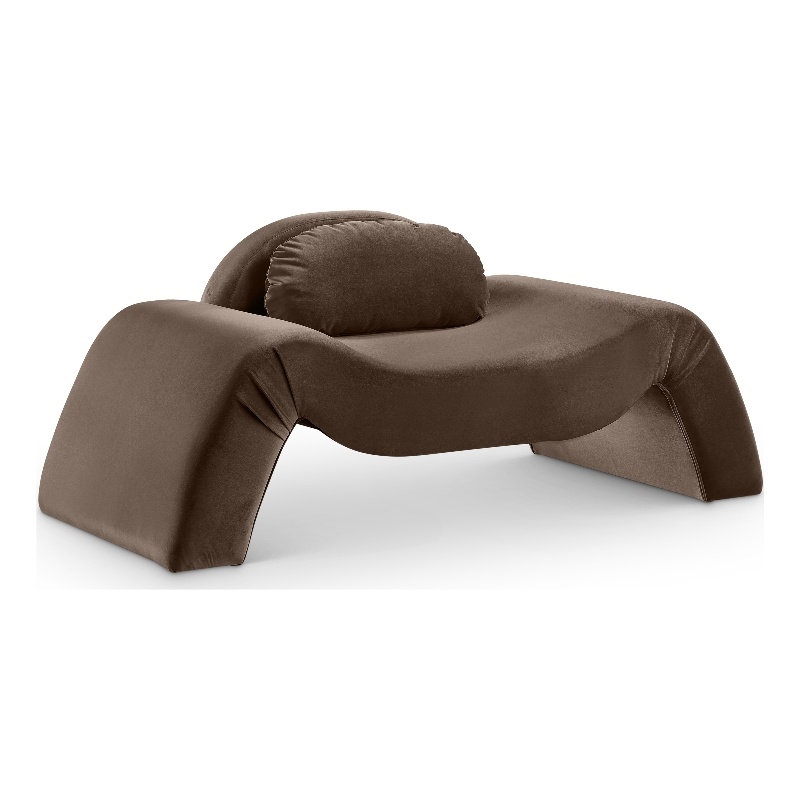 Bowery Hill Contemporary Solid Wood Inner Frame Brown Durable Velvet Chair