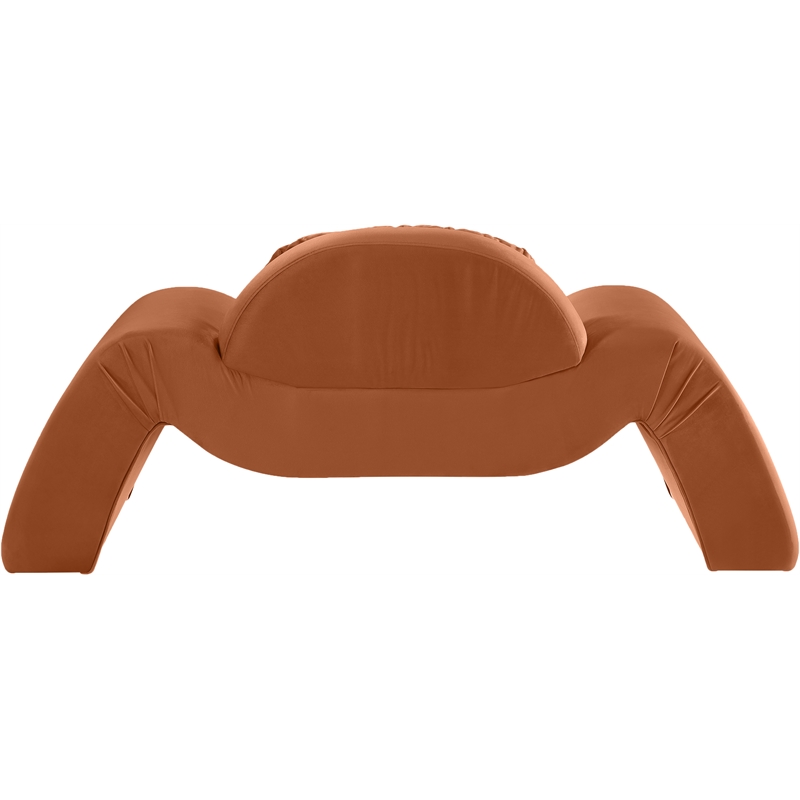 Bowery Hill Contemporary Solid Wood Inner Frame Cognac Durable Velvet Chair