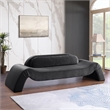 Bowery Hill Contemporary Solid Wood Inner Frame Black Durable Velvet Sofa