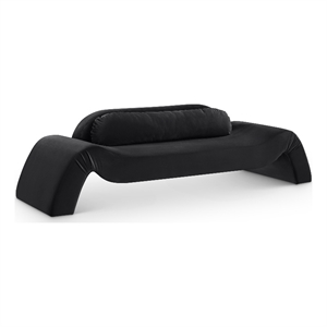 Bowery Hill Contemporary Solid Wood Inner Frame Black Durable Velvet Sofa