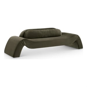 Bowery Hill Contemporary Solid Wood Inner Frame Green Durable Velvet Sofa