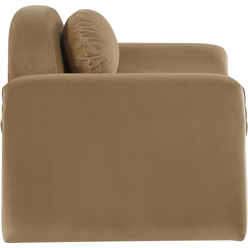 Bowery Hill Contemporary Solid Wood Inner Frame Saddle Durable Velvet Chair