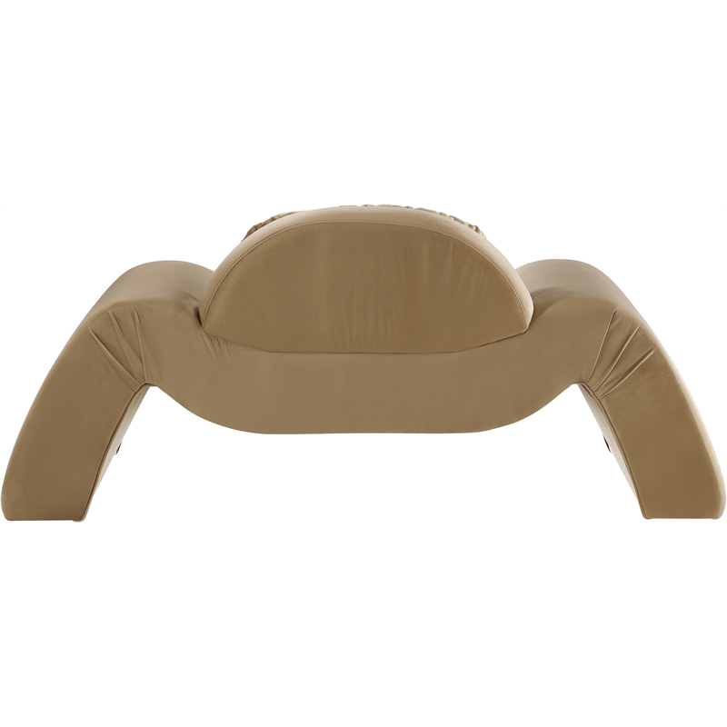 Bowery Hill Contemporary Solid Wood Inner Frame Saddle Durable Velvet Chair