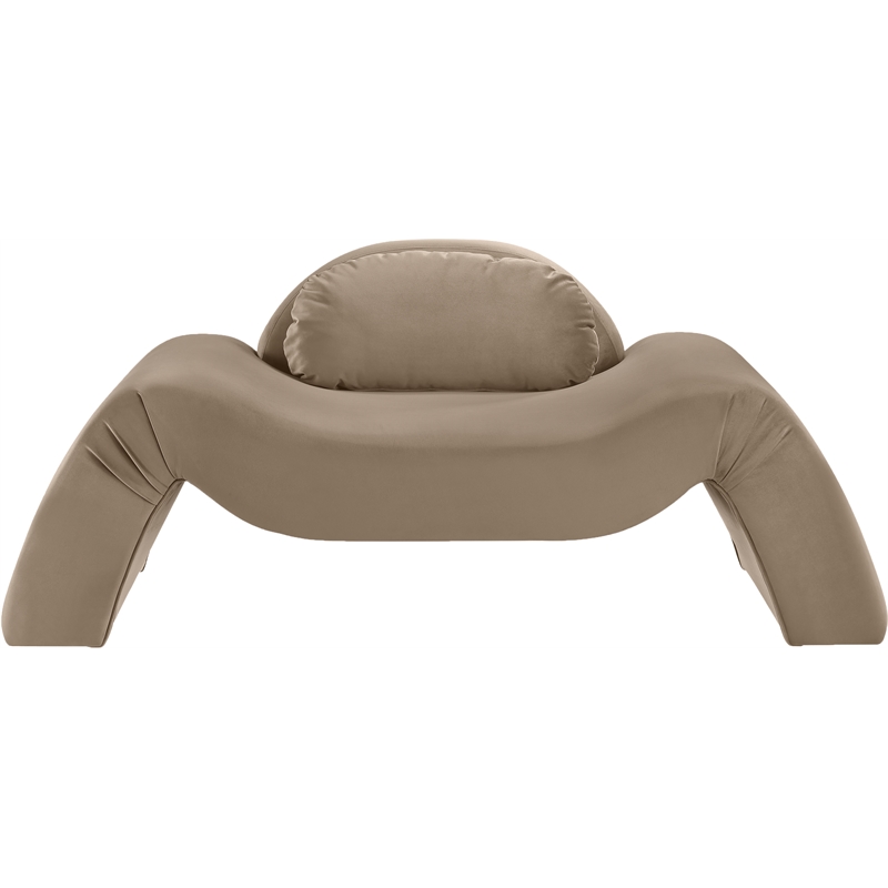 Bowery Hill Contemporary Solid Wood Inner Frame Taupe Durable Velvet Chair