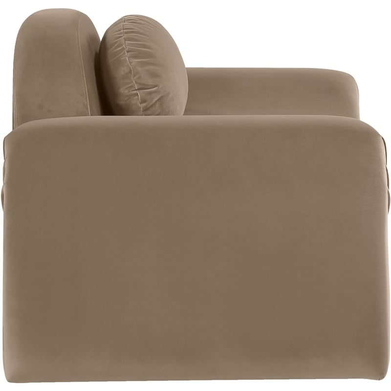 Bowery Hill Contemporary Solid Wood Inner Frame Taupe Durable Velvet Chair