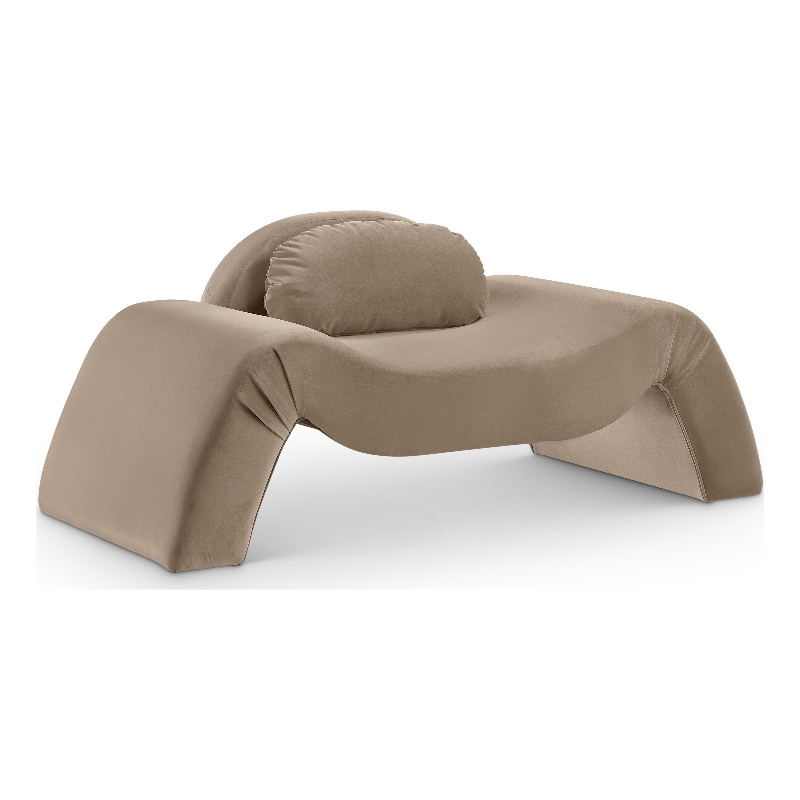 Bowery Hill Contemporary Solid Wood Inner Frame Taupe Durable Velvet Chair
