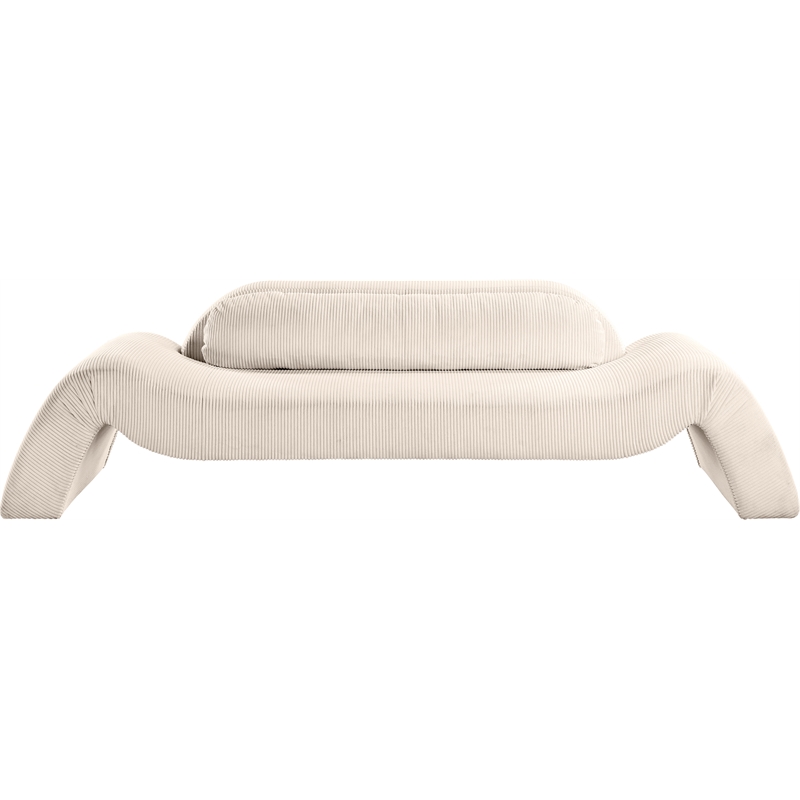 Bowery Hill Contemporary Soft Beige Microsuede Corduroy Sofa