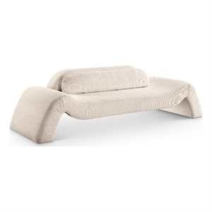 Bowery Hill Contemporary Soft Beige Microsuede Corduroy Sofa