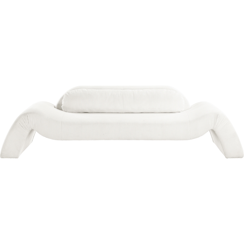 Bowery Hill Contemporary Soft Cream Microsuede Corduroy Sofa
