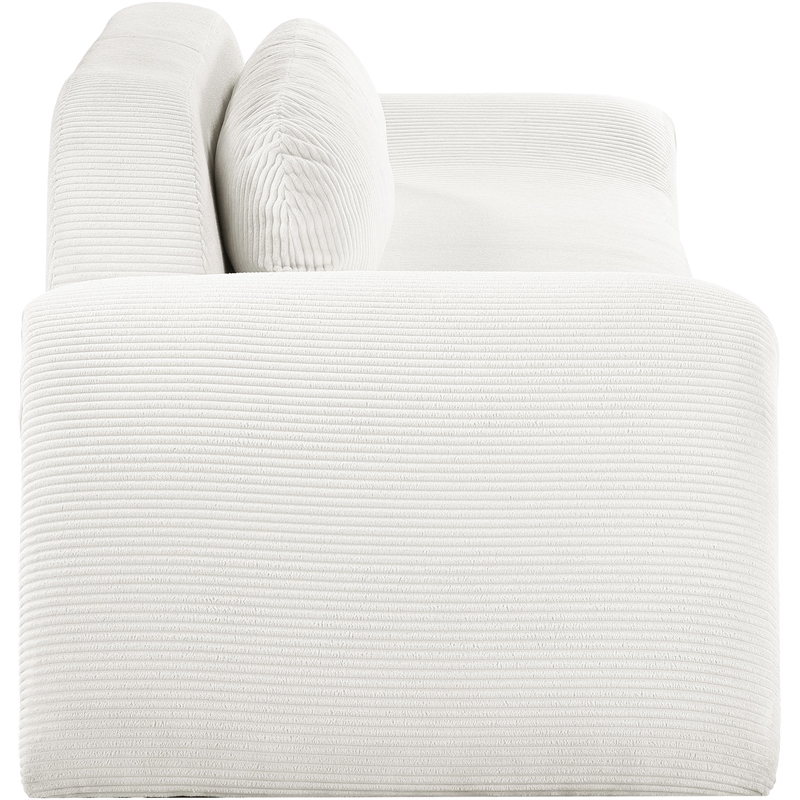 Bowery Hill Contemporary Soft Cream Microsuede Corduroy Sofa