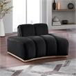 Bowery Hill Contemporary Deep Channel Tufted Black Durable Velvet Chair